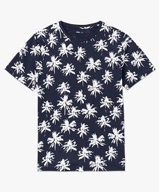 tee-shirt homme a manches courtes a motif estival bleu tee-shirtsE065701_4