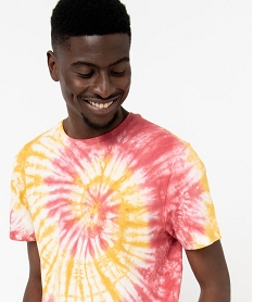 GEMO Tee-shirt à manches courtes effet tie and dye homme Jaune