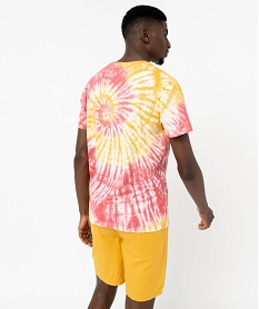 tee-shirt a manches courtes effet tie and dye homme jauneE066701_3