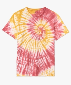 tee-shirt a manches courtes effet tie and dye homme jauneE066701_4