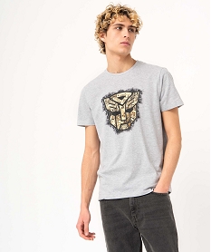 tee-shirt homme imprime a manches courtes - transformers gris tee-shirtsE067101_1