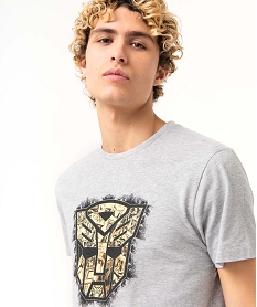 tee-shirt homme imprime a manches courtes - transformers gris tee-shirtsE067101_2