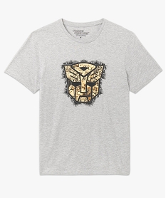 tee-shirt homme imprime a manches courtes - transformers gris tee-shirtsE067101_4