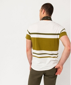 tee-shirt manches courtes a rayures homme vertE067601_3