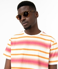 tee-shirt a manches courtes et rayures fantaisie homme imprime tee-shirtsE067801_2