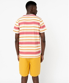 tee-shirt a manches courtes et rayures fantaisie homme imprime tee-shirtsE067801_3