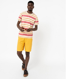 tee-shirt a manches courtes et rayures fantaisie homme imprime tee-shirtsE067801_4