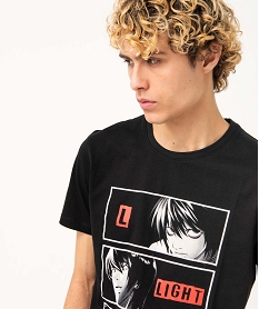 tee-shirt homme imprime a manches courtes - death note noir tee-shirtsE068001_2