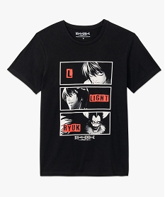 tee-shirt homme imprime a manches courtes - death note noir tee-shirtsE068001_4