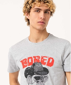 tee-shirt homme imprime a manches courtes - bored of directors grisE068101_2