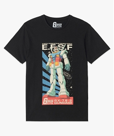 tee-shirt manches courtes imprime rx-78-2 gundam homme - mobile suit gandam noir tee-shirtsE068201_4