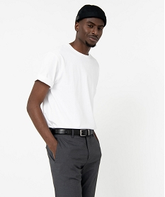 tee-shirt a manches courtes uni homme blanc tee-shirtsE068501_2