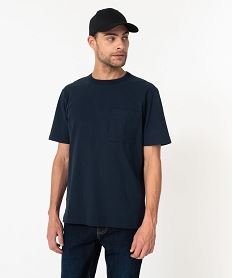 tee-shirt a manches courtes avec poche poitrine homme bleu tee-shirtsE068701_2