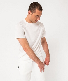 GEMO Tee-shirt manches courtes en mesh respirant homme Blanc