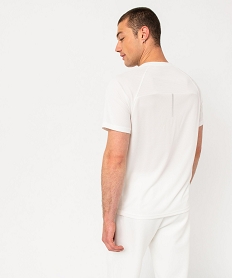 tee-shirt manches courtes en mesh respirant homme blanc tee-shirtsE069001_3