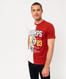 tee-shirt manches courtes bicolore homme - camps united rouge tee-shirtsE069101_2