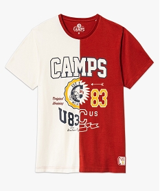 tee-shirt manches courtes bicolore homme - camps united rouge tee-shirtsE069101_4