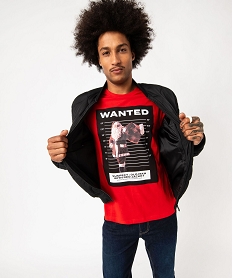 GEMO Tee-shirt manches courtes imprimé Noël homme Rouge