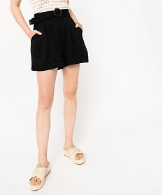 POLO BLEU SHORT NOIR:40281200303-Viscose////