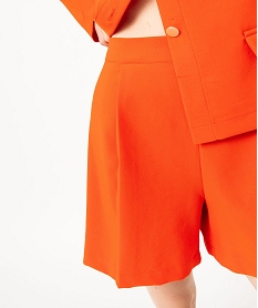 short a plis avec taille elastique femme orange shortsE071601_2