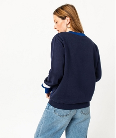 sweat molletonne avec large inscription femme - yale bleu sweatsE072701_3