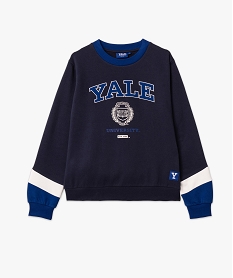 sweat molletonne avec large inscription femme - yale bleu sweatsE072701_4