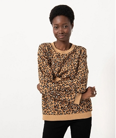 SWEAT ROSE SWEAT AOP LEOPARD:40281500469-Coton////
