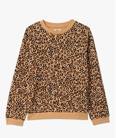 sweat molletonne a motif leopard femme imprime sweatsE073201_4