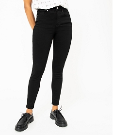 jean skinny taille haute stretch femme noir taille hauteE075401_1