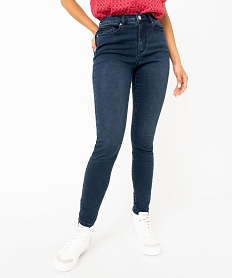 jean skinny taille haute stretch femme bleu taille hauteE075601_1