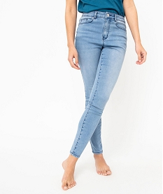 jean skinny taille haute stretch femme gris taille hauteE075701_1