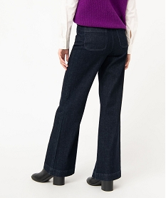 jean wide legs taille haute avec braguette boutons femme bleuE077001_3