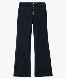 jean wide legs taille haute avec braguette boutons femme bleuE077001_4