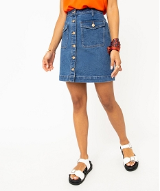 TEE-SHIRT BLANC JUPE DENIM:40286310036-Coton////