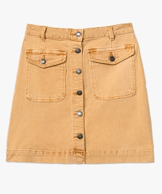 jupe en jean coloree avec fermeture boutons femme orange jupes en jeanE079201_4
