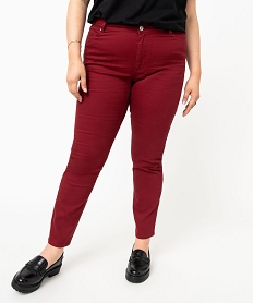 GEMO Pantalon coupe Regular femme grande taille Rouge