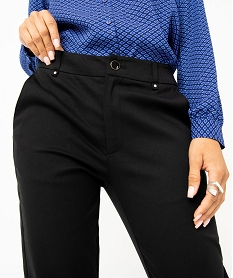 pantalon femme coupe ample en toile extensible noir pantalonsE079601_2