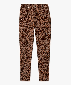 pantalon droit en toile extensible imprime leopard femme imprime pantalonsE079701_4