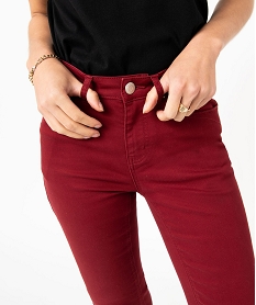 pantalon femme coupe slim taille normale rouge pantalonsE080201_2