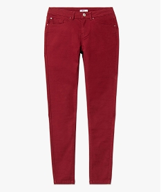 pantalon femme coupe slim taille normale rouge pantalonsE080201_4