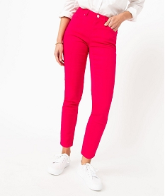 pantalon coupe slim taille normale femme rose pantalonsE080301_2