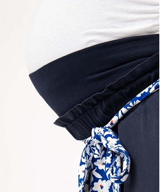 pantalon de grossesse avec bandeau bas coupe carotte bleu pantalonsE080601_2