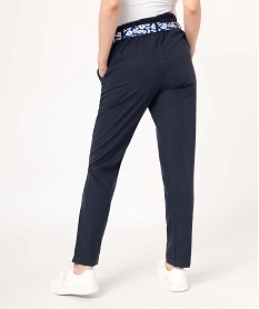 pantalon de grossesse avec bandeau bas coupe carotte bleu pantalonsE080601_3