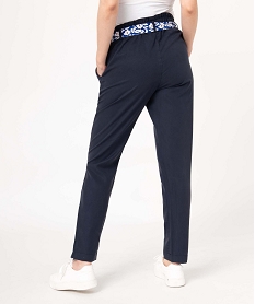 pantalon de grossesse avec bandeau bas coupe carotte bleuE080601_3