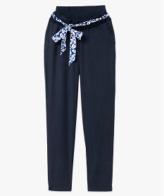 pantalon de grossesse avec bandeau bas coupe carotte bleu pantalonsE080601_4