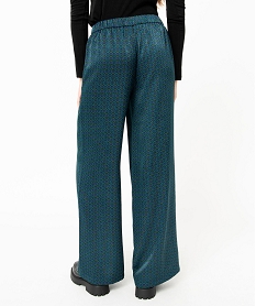 pantalon large en satin fluide imprime femme bleuE080901_3