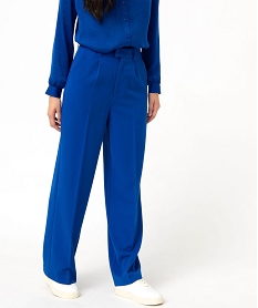 pantalon de tailleur large femme bleu pantalonsE081401_1