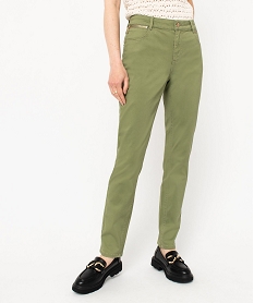 pantalon en toile coupe slim push-up femme vert pantalonsE082001_1