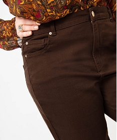 pantalon 78eme en toile denim femme grande taille brun pantalons et jeansE082401_2