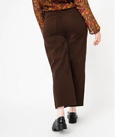 pantalon 78eme en toile denim femme grande taille brun pantalons et jeansE082401_3
